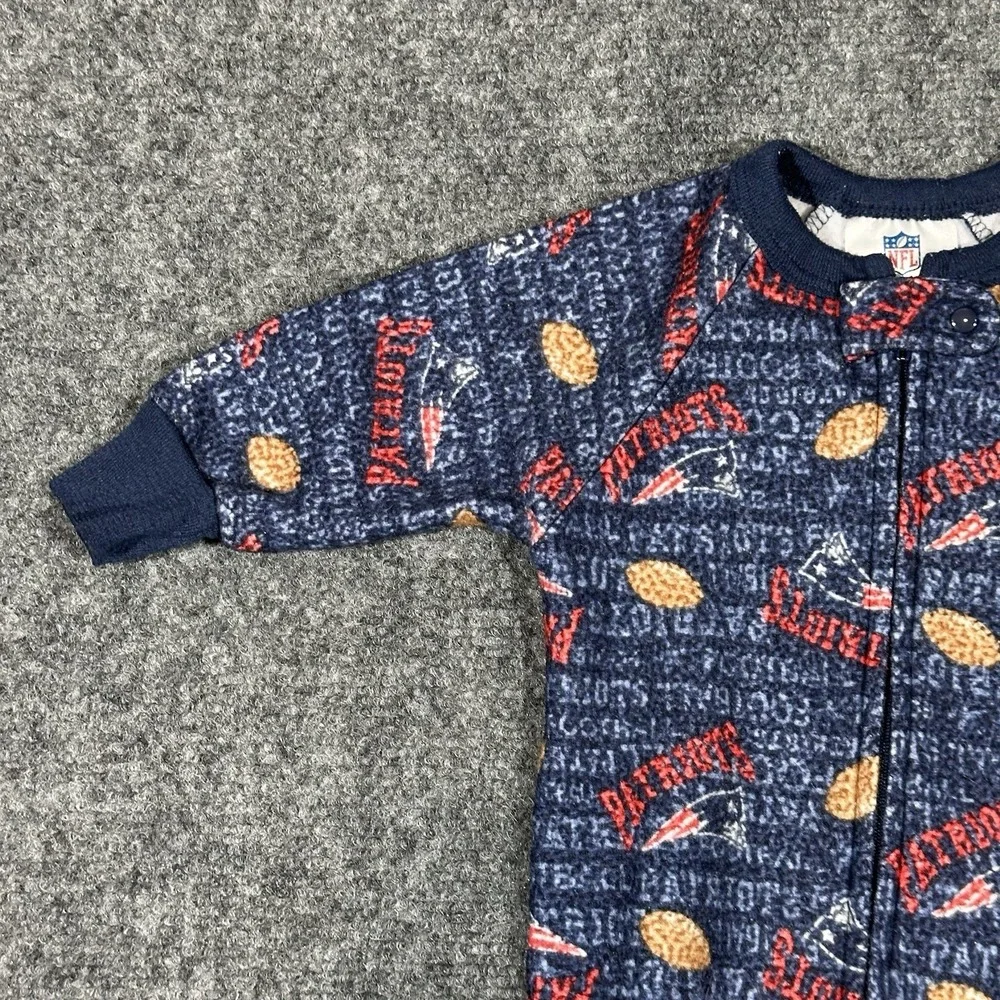 NFL 12 MonthToddler Sleepwear All Over Print Zip Up Coverall Pajamas Choose Team